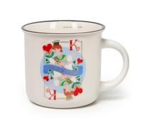 LEGAMI - Tasse Cuppuccino en porcelaine New Bone China, tasse de petit-déjeuner, tasse à café Thé lavable au lave-vaisselle, thème King - Diamètre 10 cm - Capacité 350 ml