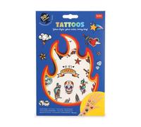 Legami - Tatouages temporaires pour enfants, thème Old School, lavables, résistants à la sueur et à l'eau, avec détails scintillants, faciles à appliquer, doux pour la peau, testés dermatologiquement