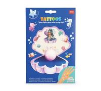 Legami - Tatouages temporaires pour enfants, thème Mermaid, lavables, résistants à la sueur et à l'eau, avec détails scintillants, faciles à appliquer, doux pour la peau, testés dermatologiquement