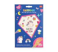 Legami - Tatouages temporaires pour enfants, thème Unicorn, lavables, résistants à la sueur et à l'eau, avec détails scintillants, faciles à appliquer, doux pour la peau, testés dermatologiquement