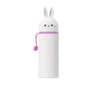Legami - Trousse 2 en 1 en Silicone Souple, Kawaii, Porte-Stylo de Table, Fermeture éclair, Ø 6,3 cm, thème Bunny, Bunny, Kawaii