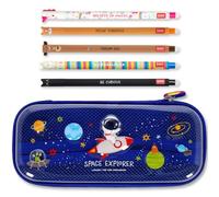 LEGAMI WonderWow - Trousse et stylo effaçable - Lot de 5 stylos animaux mignons avec encre thermosensible + trousse à 2 compartiments - Fournitures pour la rentrée scolaire pour filles, garçons