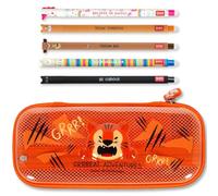 LEGAMI WonderWow - Trousse et stylo effaçable - Lot de 5 stylos animaux mignons avec encre thermosensible + trousse à 2 compartiments - Fournitures pour la rentrée scolaire pour filles, garçons