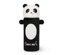 Legami Trousse peluche Panda - trousse scolaire peluche noire et blanche, zip, tient debout