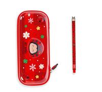 Legami - Wonderwow Trousse à crayons 2 compartiments et porte-stylo intérieur, compartiment intérieur en maille, fermeture éclair, 23 x 11 x 5 cm, rouge, Coccinelle avec stylo gel