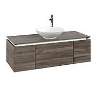 Legato Villeroy et Boch vasque B577L0RK 120x38x50cm, centre vasque, avec éclairage LED, Stone Oak