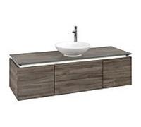 Legato Villeroy et Boch vasque B585L0RK 140x38x50cm, centre vasque, avec éclairage LED, Stone Oak