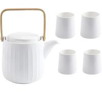 LeGDOr 1 Ensemble de Cadeaux de thé de café en céramique de Porcelaine 4 Tasses 1 pichet de crémier de théière