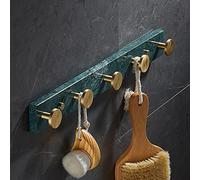 LeGDOr Cintre Mural en Laiton et marbre léger de Luxe, Crochet de rangée de Porte-Manteau, Crochets muraux pour Sacs à Serviettes, entrée, Porte-Manteau de Salle de Bain (Couleur : marbre Vert)