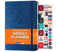 Legend Agenda hebdomadaire coloré 2ème édition - Agenda de vie et de travail non daté pour la gestion du temps, la définition des objectifs, la productivité, les tâches et les listes de choses à faire