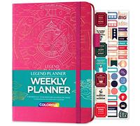 Legend Agenda hebdomadaire coloré 2ème édition - Agenda de vie et de travail non daté pour la gestion du temps, la définition des objectifs, la productivité, les tâches et les listes de choses à faire