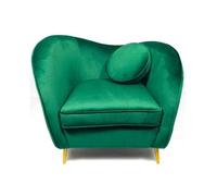 Legend Fauteuil Velours Pieds Métal Or - Vert