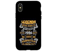 Legend February 1986 Vintage 40th Birthday Tees Made in 1986 Coque pour iPhone X/XS