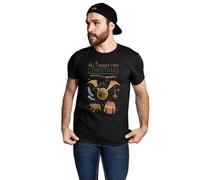 LEGEND ICON Men's Christmas T-Shirt - Cotton Round Neck Short Sleeve Tee - Regular Fit Xmas Shirt,All I Want for Christmas Wizarding World Magic Adventure_Black,Large