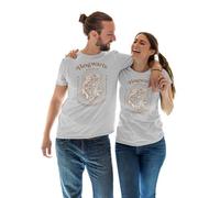 LEGEND ICON Officiel Harry Potter Hogwarts imprimé T-Shirt pour Unisexe Col Ras du Cou Manches Courtes Coton Coupe régulière,Hogwarts School of Witchcraft Wizardry_Gris Melange,XXL