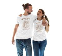 LEGEND ICON Officiel Harry Potter Hogwarts imprimé T-Shirt pour Unisexe Col Ras du Cou Manches Courtes Coton Coupe régulière,Hogwarts School of Witchcraft Wizardry_White,XL