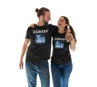 LEGEND ICON Officiel Harry Potter Iconique imprimé T-Shirt pour Unisexe Col Ras du Cou Manches Courtes Coton Coupe régulière,Always Patronum_Black,Large