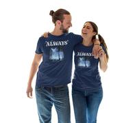 LEGEND ICON Officiel Harry Potter Iconique imprimé T-Shirt pour Unisexe Col Ras du Cou Manches Courtes Coton Coupe régulière,Always Patronum_Navy,XL