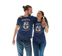 LEGEND ICON Officiel Harry Potter Ravenclaw Maison imprimé T-Shirt pour Unisexe Col Ras du Cou Manches Courtes Coton Coupe régulière,Hogwarts School of Witchcraft Wizardry_Navy,Medium