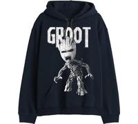 Legend Icon Officiel Marvel Angry Groot imprimé Hooded Sweatshirt Homme -Coupe Standard Winter Wear avec Capuche à Cordon de Serrage et Poche Kangourou,Navy_Small