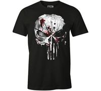 Legend Icon Officiel Marvel Bloodie Skull imprimé T-Shirt pour Hommes Col Ras du Cou Manches Courtes Coton Coupe régulière,Noir_4XL