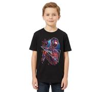 Legend Icon Officiel Marvel Multiverse Spidey imprimé T-Shirt pour Garçon Col Ras du Cou Manches Courtes Coton Coupe régulière,Noir-Taille 6 Ans