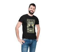 Legend Icon Officiel Pink Floyd imprimé T-Shirt pour Homme Col Ras du Cou Manches Courtes Coton Coupe régulière,Rainbow Pyramid_Noir,XS