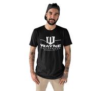 LEGEND ICON Officielle DC Batman T-Shirt pour Hommes Wayne Enterprises Gotham City imprimé Coton Tee Shirt - Coupe Classique Manches Courtes col Rond - vêtements décontractés élégants,Black_XL