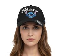 Legend Icon Officielle Disney - Stitch Ohana Snapback Baseball Cap - Unisex Casquette | Adjustable Hat with Visor | Streetwear,One Size,Black
