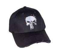 Legend Icon Officielle Marvel The Punisher - Grungy Punisher Snapback Baseball Cap - Unisex Casquette | Adjustable Hat with Visor | Streetwear,One Size,Noir