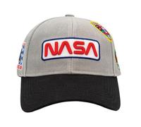 Legend Icon Officielle NASA - Logo and Patches Snapback Baseball Cap - Unisex Casquette | Adjustable Hat with Visor | Streetwear,One Size,Gris