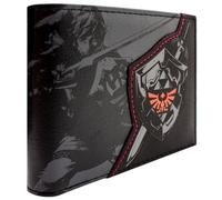 Legend of Link Zelda Master Sword & Hylian Shield Portefeuille Bi-Fold Porte-ID & Cartes, Noir