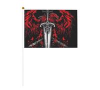 Legend of the Giant Blade Petits drapeaux sur bâtons - Durable 14 x 21 cm Mini drapeaux pour cour, jardin et décoration extérieure, lot de 6 et 12