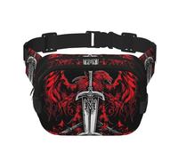 Legend of the Giant Blade Square Sac banane double couche avec bandoulière réglable Idéal pour les sports de plein air, noir, One Size