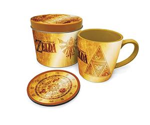 Legend of Zelda Coffret cadeau avec tasse et sous-verre dans une boîte cadeau réutilisable