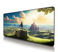 Legend of Zelda Tapis de Souris de Jeu XXL - Extra Large Breath of The Wild Link Tapis de Souris antidérapant - Clavier et Tapis de Souris pour Bureau à Domicile et étude 80 x 40 cm