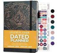 Legend Planner Agenda hebdomadaire et mensuel daté de janvier 2023 à janvier 2024 pour atteindre vos objectifs, augmenter la productivité et vivre plus heureux. Carnet de notes et journal de productivité. Couverture rigide A5 - Gris mystique