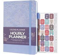Legend Planner Agenda horaire - Organiseur hebdomadaire et quotidien avec fentes horaires. Carnet de rendez-vous pour le travail, non daté, A5 (pervenche)
