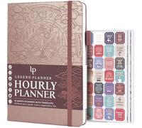 Legend Planner Agenda horaire - Organiseur hebdomadaire et quotidien avec fentes horaires. Carnet de rendez-vous pour le travail, non daté, A5 (or rose)