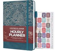 Legend Planner Horaire horaire - Organiseur hebdomadaire et quotidien avec créneaux horaires. Carnet de rendez-vous pour le travail, non daté, A5 (bleu sarcelle foncé)