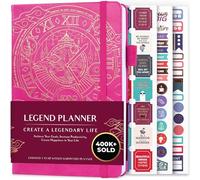 Legend Planner - Meilleur agenda hebdomadaire et calendrier mensuel pour augmenter la productivité, atteindre les objectifs et gérer le temps-maître - A5, non daté - Rose, Feuille d'or