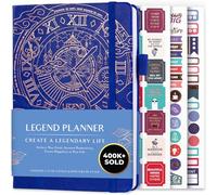 Legend Planner - Meilleur agenda hebdomadaire et calendrier mensuel pour augmenter la productivité, atteindre les objectifs et gérer le temps-maître - A5, non daté - Bleu royal, Feuille d'or