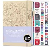 Legend Planner - Meilleur agenda hebdomadaire et calendrier mensuel pour augmenter la productivité, atteindre les objectifs et gérer le temps-maître - A5, non daté - Coquillage, Feuille d'or