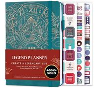 Legend Planner - Meilleur agenda hebdomadaire et calendrier mensuel pour augmenter la productivité, atteindre les objectifs et gérer le temps-maître - A5, non daté - Sarcelle Foncée, Feuille d'or
