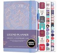 Legend Planner - Meilleur agenda hebdomadaire et calendrier mensuel pour augmenter la productivité, atteindre les objectifs et gérer le temps-maître - A5, non daté - Pervenche, Feuille d'or