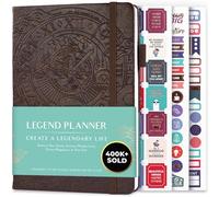 Legend Planner - Meilleur agenda hebdomadaire et calendrier mensuel pour augmenter la productivité, atteindre les objectifs et gérer le temps-maître - A5, non daté - Marron Foncé