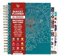 Legend Planner Organiseur de factures et planificateur de budget - Grand format (bleu sarcelle foncé, feuille dorée, 20,3 x 24,4 cm)