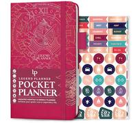 Legend Planner Pocket - Petit journal d'objectifs mensuel et hebdomadaire et calendrier pour la productivité, mini organisateur de vie parfait pour sac à main, taille : 8,9 x 15,7 cm, couverture