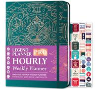 Legend Planner PRO Agenda hebdomadaire et quotidien non daté avec fentes horaires, carnet de rendez-vous pour le travail et la vie personnelle, couverture rigide au format A4 (bleu sarcelle foncé)