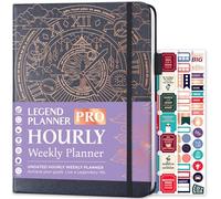 Legend Planner PRO Agenda hebdomadaire et quotidien non daté avec fentes horaires, carnet de rendez-vous pour le travail et la vie personnelle, couverture rigide au format A4, gris mystique